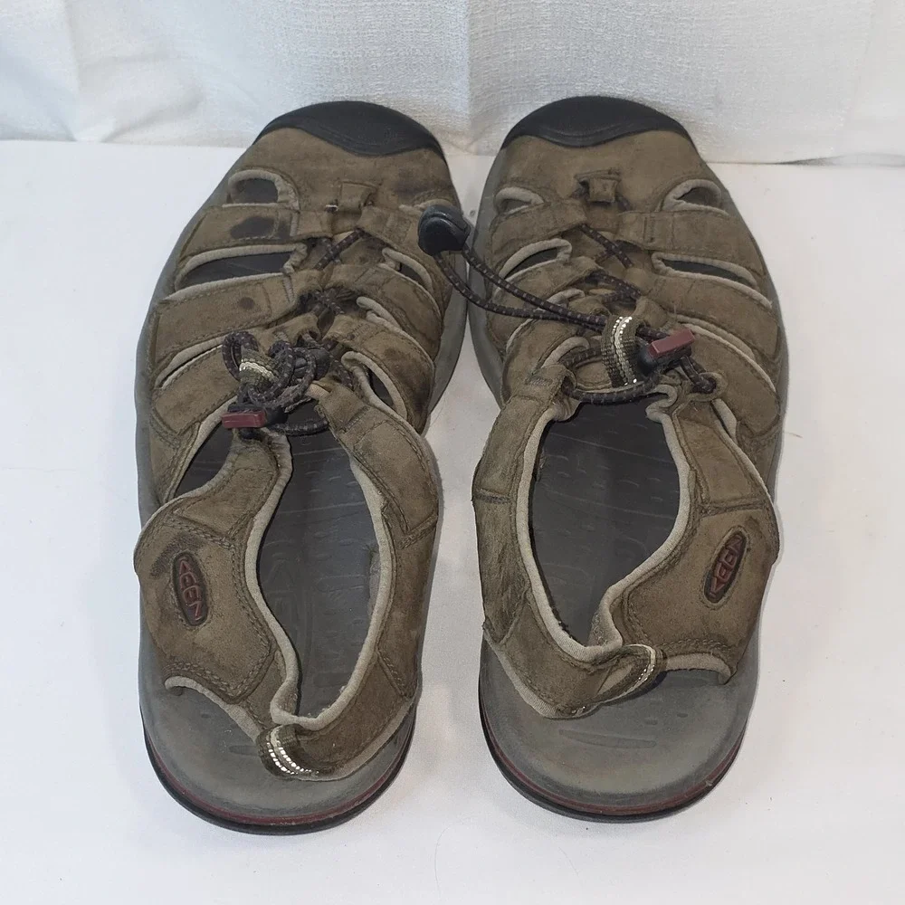 KEEN Men's Hiking Sandal US‎ 9.5 EU 42.5 Brown Leather Waterproof Cap Toe Trail